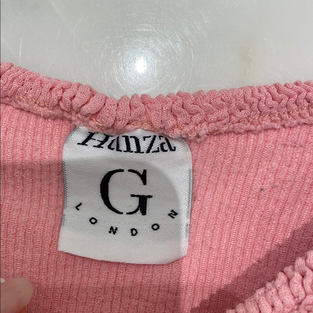 Hunza G Pink Ruffled Bandeau Bikini Set - Picture 2 of 5